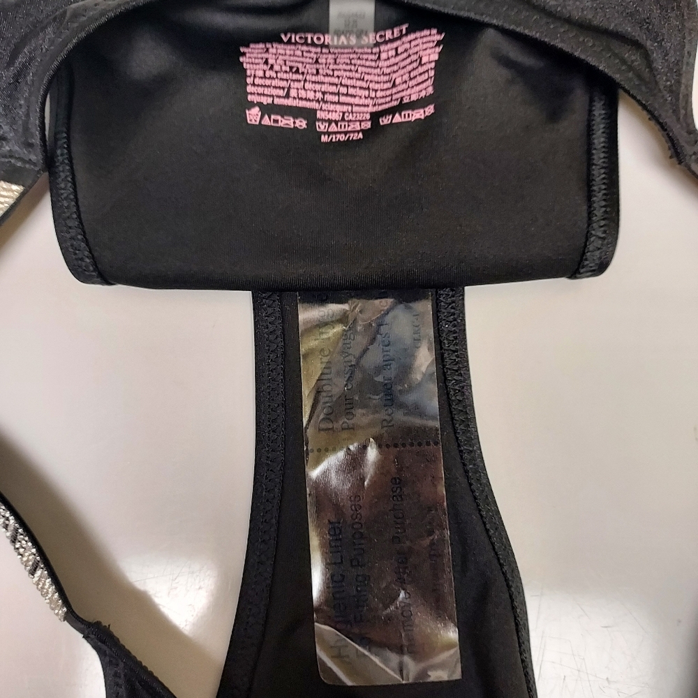 🖤 Victoria's Secret Women's M Junior's L Rhinestone Sparkly Swim Bottom - Picture 5 of 5